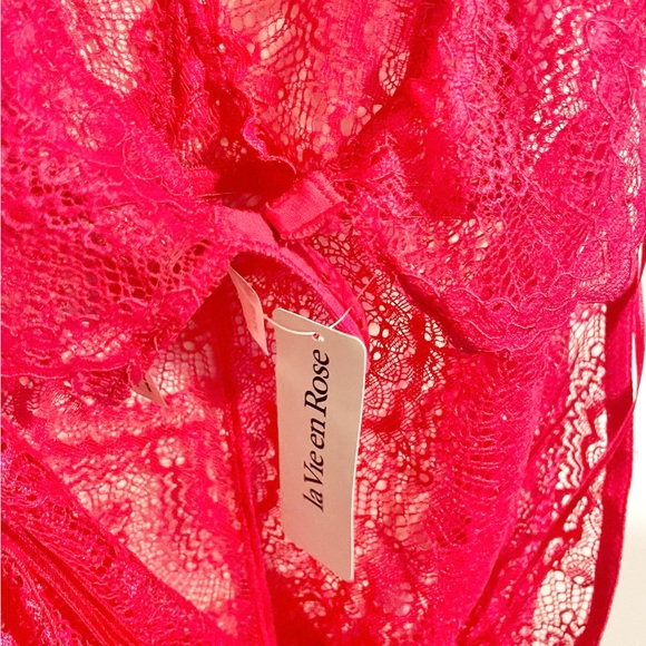 Sz S/M La vie en rose Teddy Margot Lace - Red NWT new with tag - Picture 5 of 8